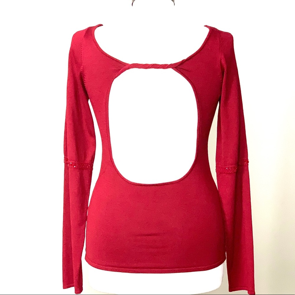 Crimson Zara  Backless Sweater